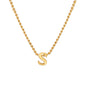 Vnox Chic Tiny A-Z Letters Necklaces for Women Girls, Gold Color Stainless Steel Initial Chokers,Small Pendent Necklaces Jewelry