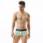 Men's underwear with low waist, slim fit, striped, sexy, fashionable, high elasticity, breathable four corner flat bottom pants