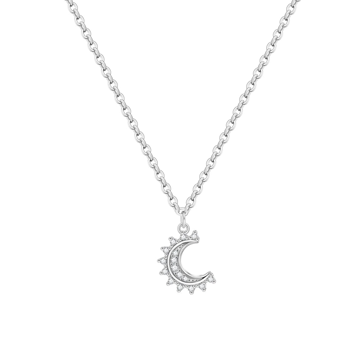 Romantic Pink Crown Heart Pendant Necklace Genuine 925 Sterling Silver Elegant Fine Jewelry for Women Wedding Holiday Presents
