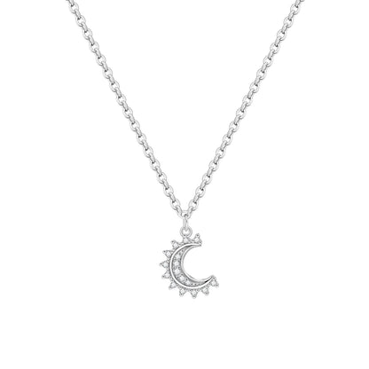 Romantic Pink Crown Heart Pendant Necklace Genuine 925 Sterling Silver Elegant Fine Jewelry for Women Wedding Holiday Presents