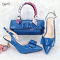 Green Women Shoes And Bag Set African Ladies High Heels Pumps Match With Handbag Sandals Clutch Escarpins Femmes Sandales YM2302
