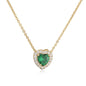 HECHENG Luxury Colored Crystal Heart Pendant Ocean Heart Necklace Brass Golden Plated Material Women's Wedding Necklace