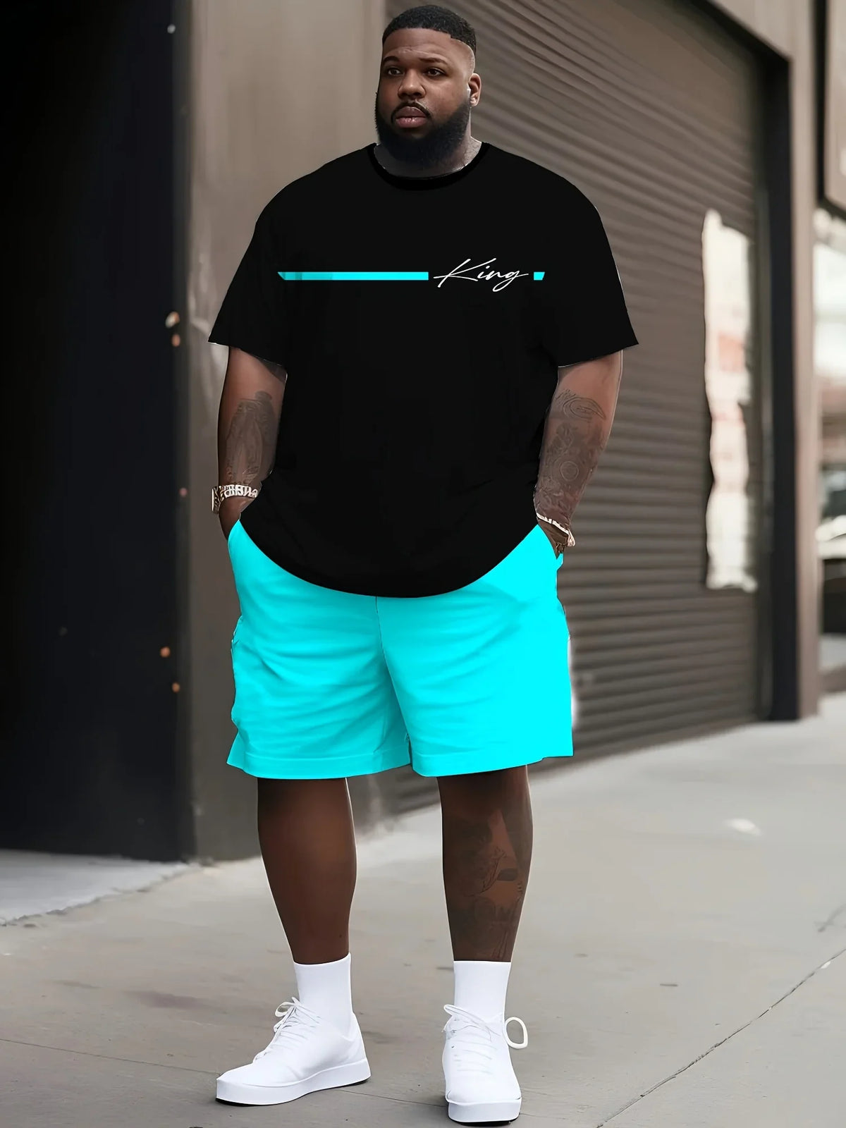 Summer Large Size Men's Clothing 3D Printed Short Sleeve Top Shorts 2-piece Set Outdoor Casual T-shirt Drawstring Shorts Sets