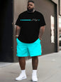 Summer Large Size Men's Clothing 3D Printed Short Sleeve Top Shorts 2-piece Set Outdoor Casual T-shirt Drawstring Shorts Sets