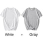 2-Pack Unisex Cotton White Loose Fit T-Shirts
