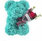 1pc 25cm Rose Bear with Flower Bouquet Artificial Foam Flowers Bear Romantic Creative Gifts for Valentines Day Anniversary Gift