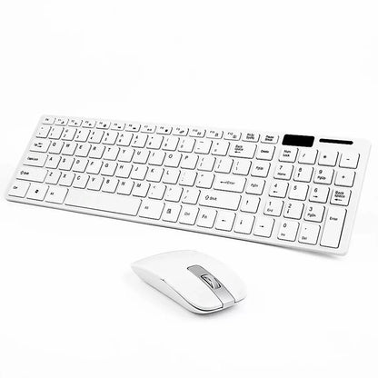 Ultra-thin 2.4G Wireless Keyboard Mouse Set with Keyboard Film Computer Office Gaming Silent Keyboard and Mouse（No Battery）