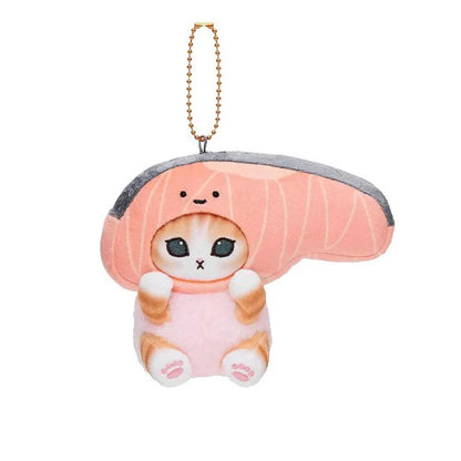 Kawaii Frog & Kitty Plush Keychain