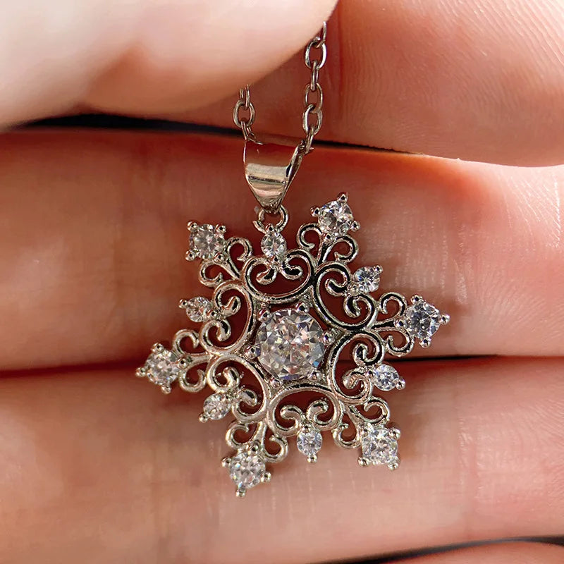 Snowflake Cubic Zirconia Necklace