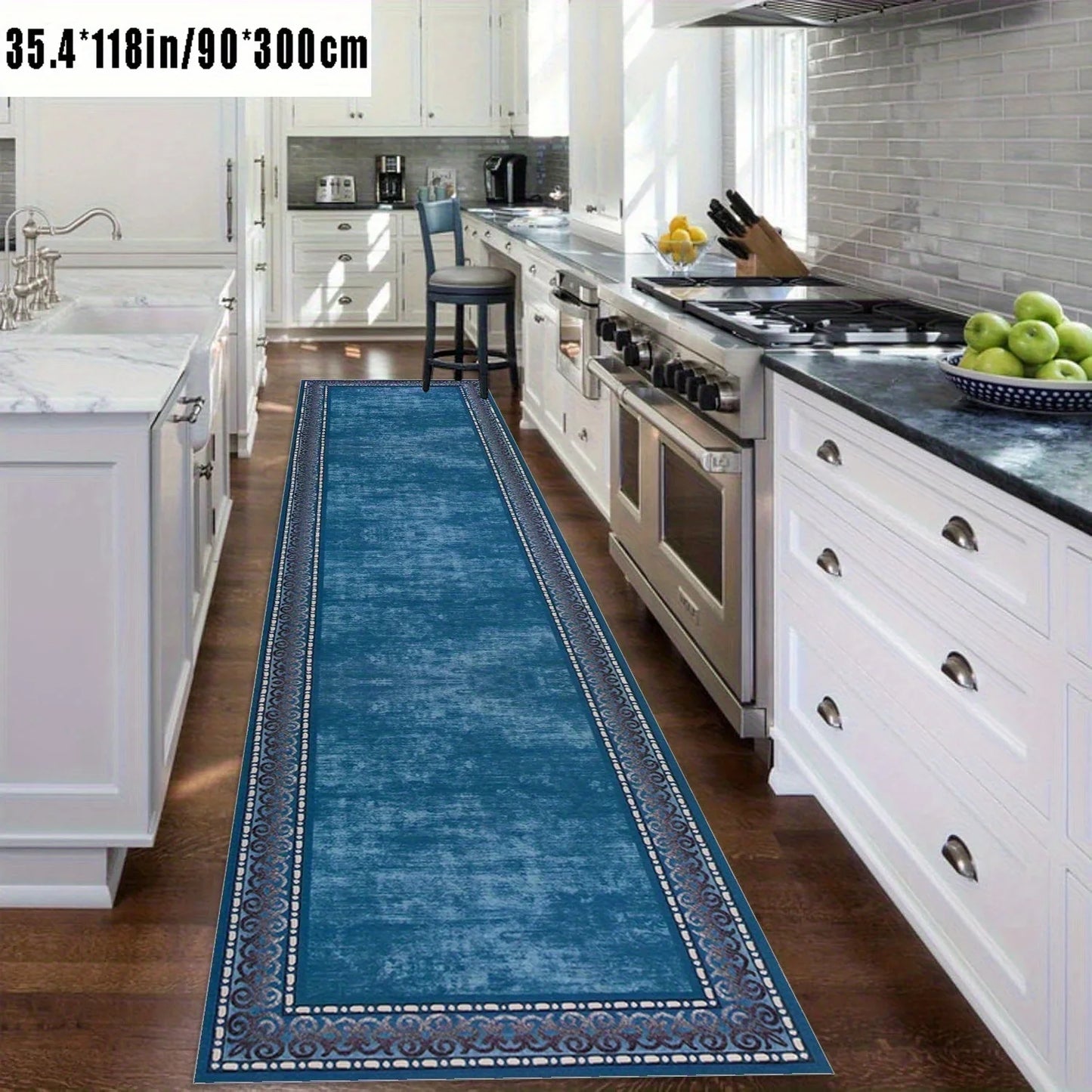 Blue Long Runner Rugs Bohe Carpet for Living Room Hallway Home Decor
