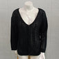 Openwork Cardigan Women's Autumn/winter Solid Color V-neck Long Sleeve Knitwear Temperament Commuter Sweater