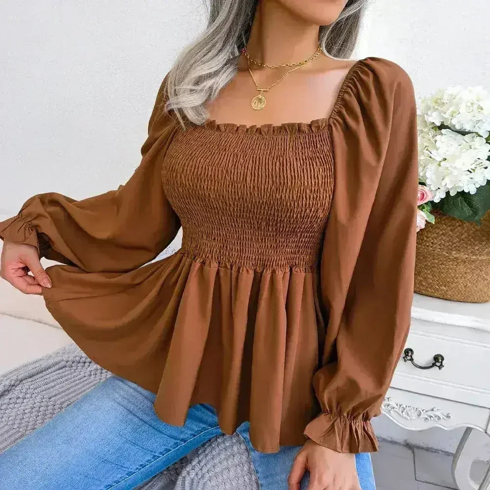 Loose Fit Chiffon Blouse - Elegant Polyester Top | Femstylo