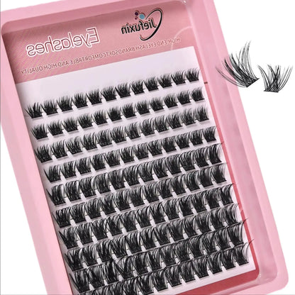 120pcs Lash Clusters Wispy Individual Eyelashes 8-16mm D Curl Fluffy Cluster Lashes Natural Look Eyelash Extensions