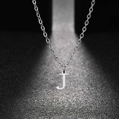 26 Letters A-Z Initial Pendant Necklaces for Women,Alphabet Pendant Rolo Chain Necklace,Simple Fashion Collar Jewelry Gift