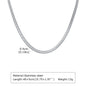 Stainless Steel Snake Chain Necklace for Women Men, Silver Color Herringbone Choker Flat Neck Chain 40-60cm Summer Jewelry