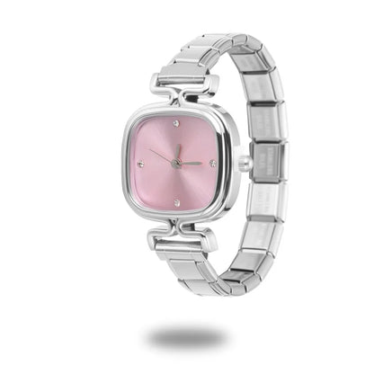 1PC 's Stainless Steel Round Simple Watch Bracelet Bangle for Friend