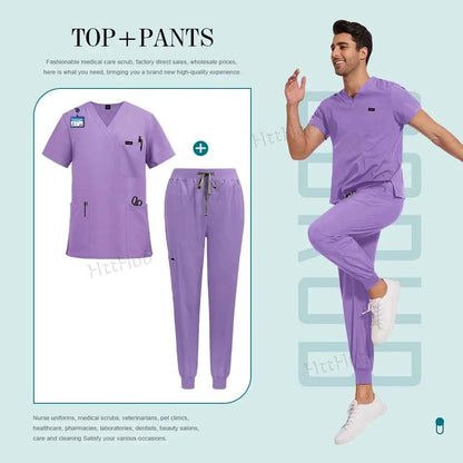Unisex Multicolor Medical Scrub Sets