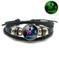 Birthday Present 12 Constellation Luminous Bracelet Leather Bracelet Zodiac Charm Bracelet for Men Women