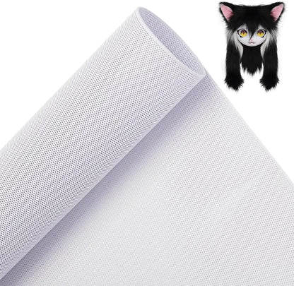 Custom Fursuit Eye Mesh 39x11.8inch White PVC Mesh Net 0.2mm Thick Waterproof Printable Mesh for Furries Cosplay Making Kit
