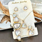 5pcs Luxury Women's Quartz Watch Jewelry Set Fashion Colorful Diamond Women Watches Necklace Ring Earrings Accessories Gifts Set