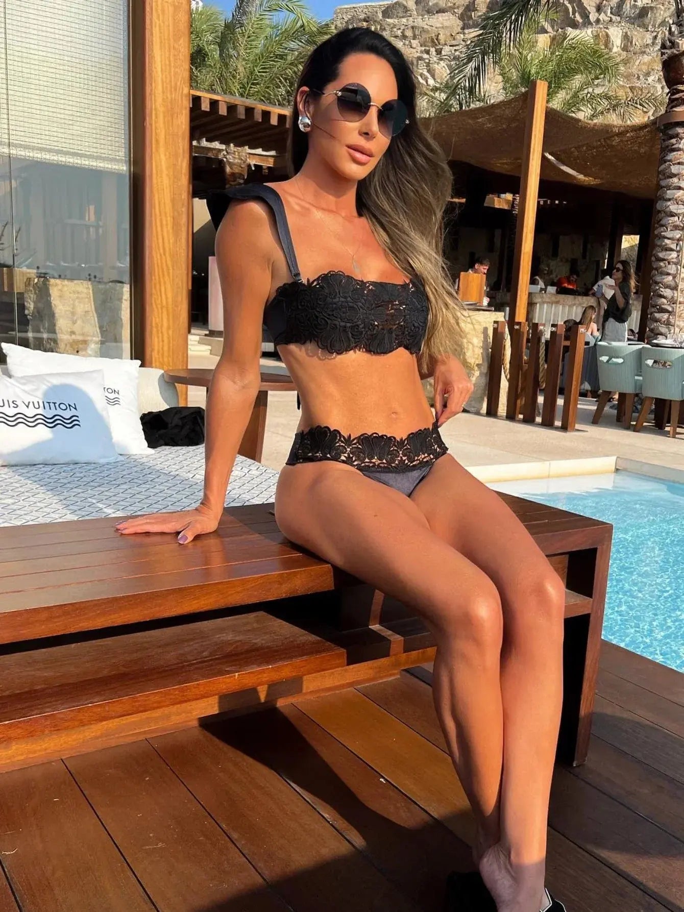 Accessories Sexikinis Swim Black Lace Women's Swimsuit 3-Piece Set Sexy & Stylish
