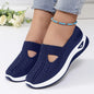 Womens Spring Summer Knit Slip On Sneakers Breathable Mesh Casual Shoes with Arch Support Machine Washable Multi Colors