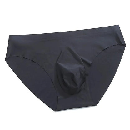 Sexy Men's Panties Ice Cool Breathable Semi Transparent Brief Solid Color Middle Waist Underwear Pump Man Bulge Pouch Briefs