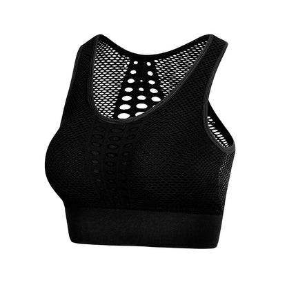 Seamless Mesh Women's Sports Bra Yoga Top