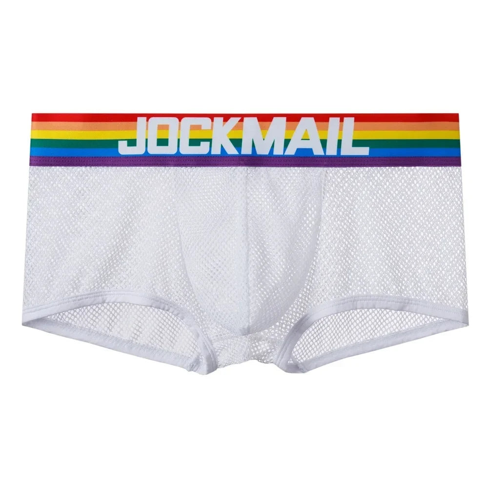 JOCKMAIL Boxershorts Men Boxers Male Underwear Man Panties Sexy Cotton Soft Short Boxer Mesh Mens Hombre Cueca Gay Underwear