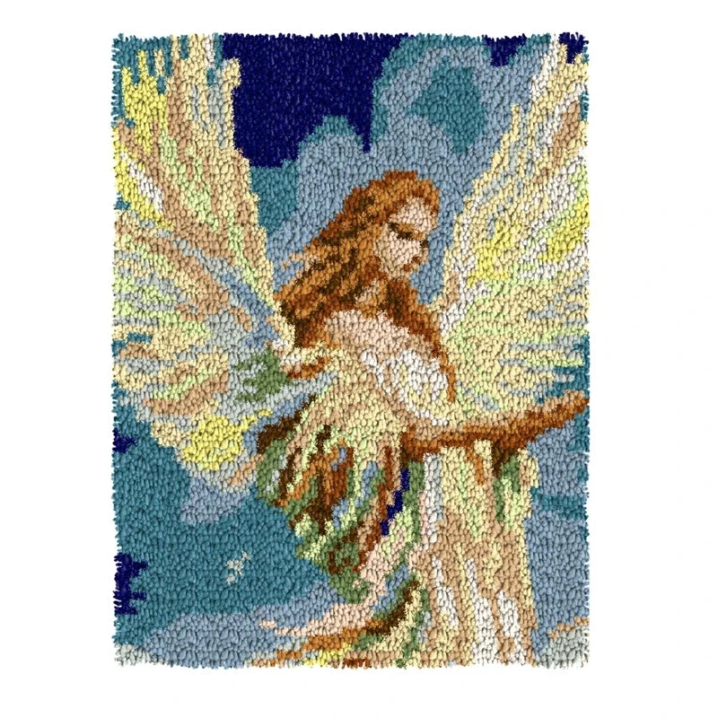 Latch Hook Rug Kit Crochet Carpet DIY Rug Crochet Yarn Kits Fashion Cartoon Pattern Gift Carpet Making Kit for Festival Carpet