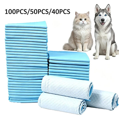 100/50/40/20PCS Absorbent Pet Pee Pads Disposable Dog Cat Training Pads Dry Clean Cushion Pet Supplies Pañales Para Mascotas
