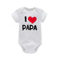 I Love Mama & Papa Funny Baby Romper T-shirt Crawling Clothes Triangle Onesies Newborn Baby Clothes Onesies for Babies