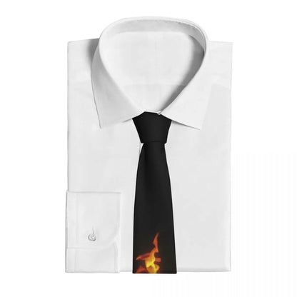 Bright Fire Necktie Men Women Fashion Polyester 8 cm Wide Burning Neck Ties for Men Suits Accessories Business