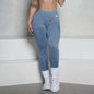 V-Back Scrunch  Acid Wash Butt Denim Yoga Leggings