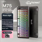 FREEWOLF M75 Wireless Keyboard, Bluetooth Dual-mode, PBT Gradient Ball Cap, With Display Screen, Gaming Keyboard