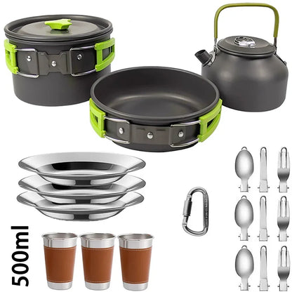 2-3 Person Non-Stick Camping Cookware Set, Portable Outdoor Picnic