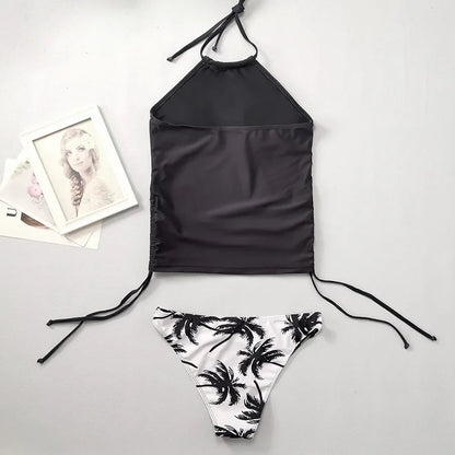 GlamWave: Women's Tied Halter Tankini Set
