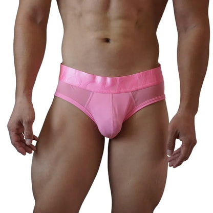 Jockmail Men Briefs Mens Panties Sexy Transparent Mesh Ice Silk Gay Men Underwear Sissy Men Underpants Ropa Interior Hombre