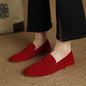 2026 Spring Sheep Suede Women Shoes Round Toe Flat Heel Women loafers Shoes for Women Deep Mouth Loafers Low Heels Ladies Shoes