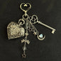 Original Hollow Heart Pocket Watch Chain Keychain Design Steampunk Clock Vintage Necklace Pendant Jewelry Watch Men Women Gift