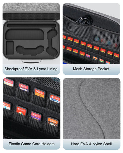 STARTRC GAMES Hard Shell Portable Travel Carry Bag for Switch 2, Pro Controller, 18 Game Cards and Other Accessories