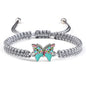 Handmade Braided String Bracelet For Women Blue Butterfly Pendant Adjustable Charm Bracelets&Bangles Fashion Girl Jewelry Gifts