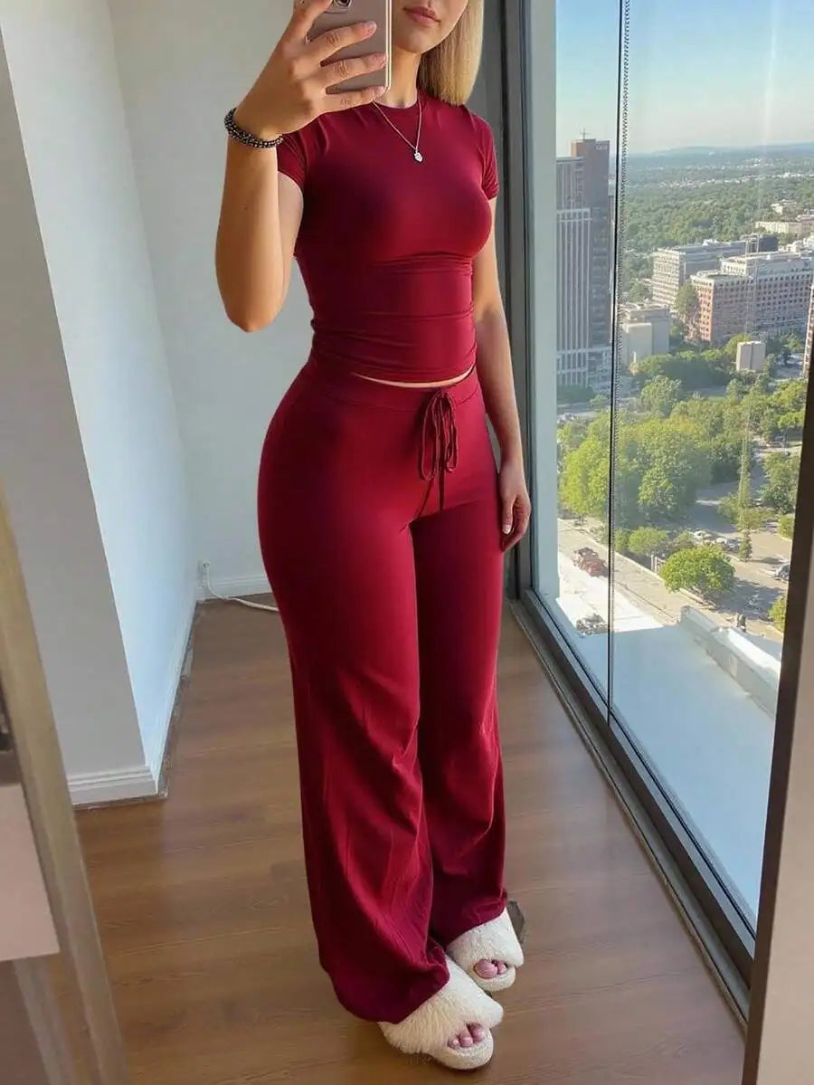 Casual Women's Matching Sets Vestido Deportivo Fitness Two Piece