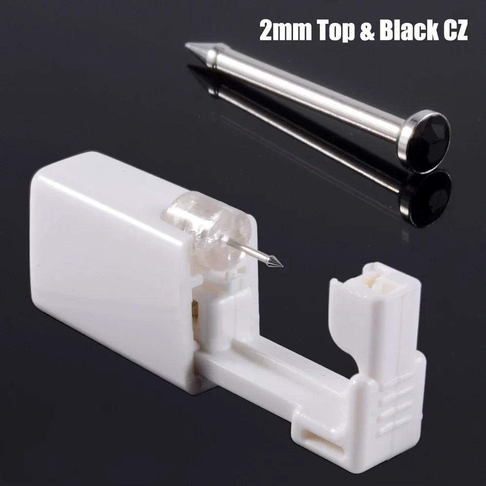 Disposable Safe Sterile Piercing Unit For Nose Studs Piercing Gun Tool Machine Kit Stud CZ Earrings Body Jewelry Easy Used 0.8mm