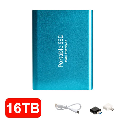 16TB High‑speed Portable External SSD USB 3.1 Type‑c External Hard