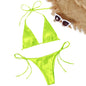 ShimmerWave: Luxe Satin Brazilian Bikini Set