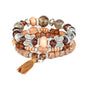 3pcs Boho Bohemian Pink Butterfly Pendant Charm Beads Bracelets Set For Women Stone Wristband Bracelet Bangles Pulseras Feminina