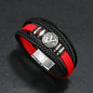 Men's Musical Symbol Leather Bracelet Vintage Creative Men's Bracelet Music Symbol Simple Leather Multi-Layer Bracelet