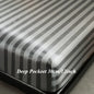 Luxury Satin Striped with Elastic Band Fitted Sheet Silky Soft Deep Pocket Bed Cover Standard Size Twin Full Queen King Bedding