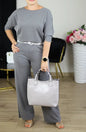 2026 Elegant Ladies Clothing 3 Pieces Set Autumn White Long Cardigan Coat Wide Leg Pants Sets T-shirt  Three-piece Outfit Women